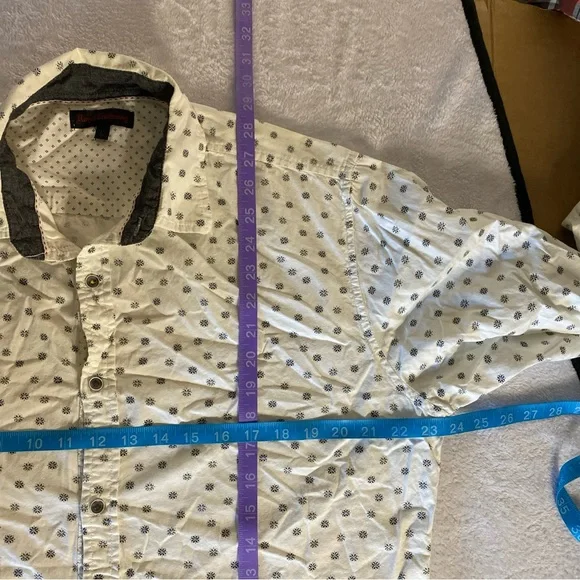 Royal Testimony Mens L LARGE Button Down Shirt Long Sleeve Fit Floral (STAINED) - Picture 11 of 12